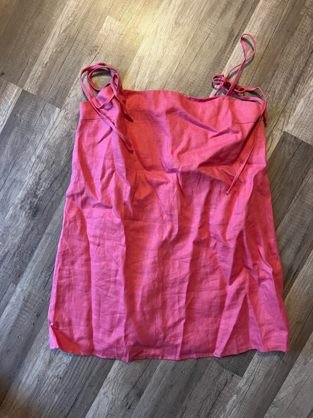 Reformation Aubree 100% Linen Mini Dress in Pink Snapdragon (Medium) - Picture 4 of 6